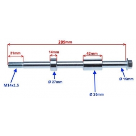 Stud M14x1,5 (length 289mm/ Ø25mm/ Ø27mm)