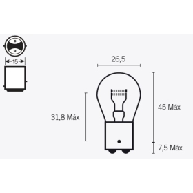 TECNIUM S25 lemputės 12V 21/5W 10vnt
