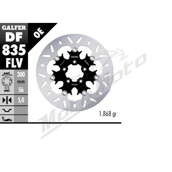 GALFER Brake Rotor Floating Round Harley Davidson FLD / FLHR / FLHRC 1450-1923cc 04-24