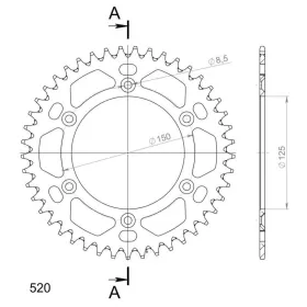 Supersprox Rear Sprocket Alu RAL-990:45 Blue 45t
