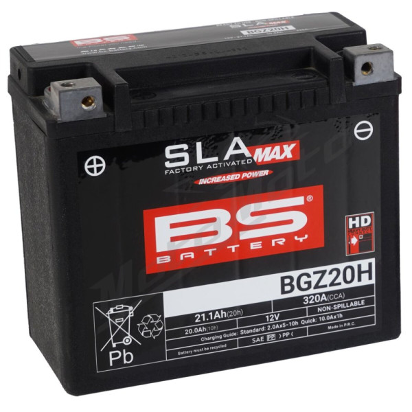 BS BATTERY SLA MAX Factory- Activated AGM Maintenance-Free Battery BGZ20H 12V 20Ah