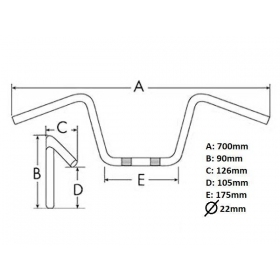 Universalus vairas plieninis 700mm 