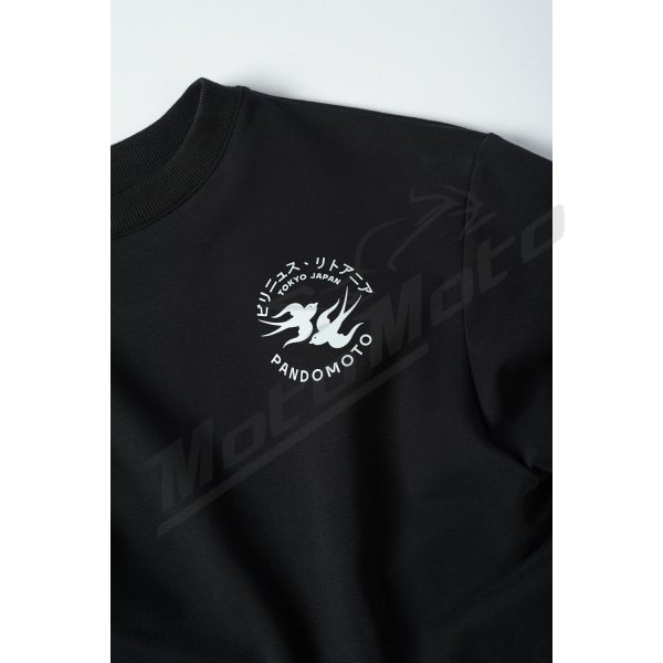 PANDO MOTO TOMMY TOKYO BLACK Oversized Long sleeve T-shirt Unisex
