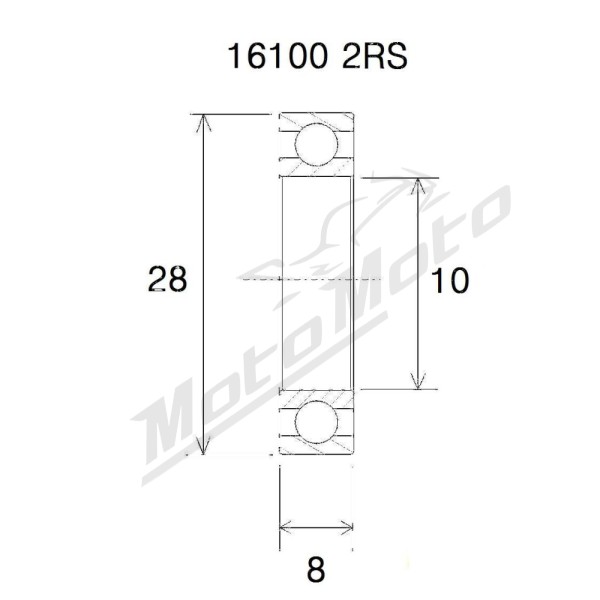 BLACK BEARING B5 guolis 10x28x8 mm 16100-2RS