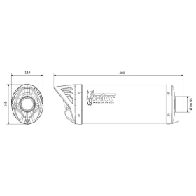 MIVV Mover Universal Muffler Black Stainless Steel Right Side - black
