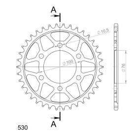 Supersprox Rear sprocket 530 38T Suzuki GR650 83-85