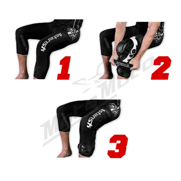 Asterisk zero g knee brace pant gaiters under orthoses model zero g color black/white size m
