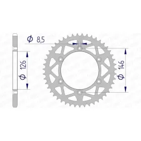 AFAM Aluminium Rear Sprocket 15203 - 520 SUZUKI RMX/RM-Z/DR-Z 1990-2025