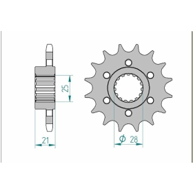 AFAM Steel Standard Front Sprocket 37600 - 525 15-17 teeth APRILIA SHIVER / DORSODURO / CAPONORD 750-1200cc 07-21