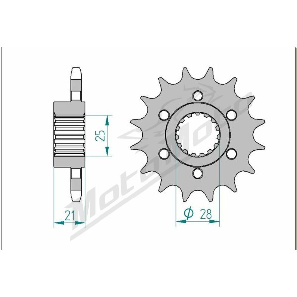 AFAM plieninė standartinė priekinė žvaigždutė 37600 - 525 15-17 dantukų APRILIA SHIVER / DORSODURO / CAPONORD 750-1200cc 07-21