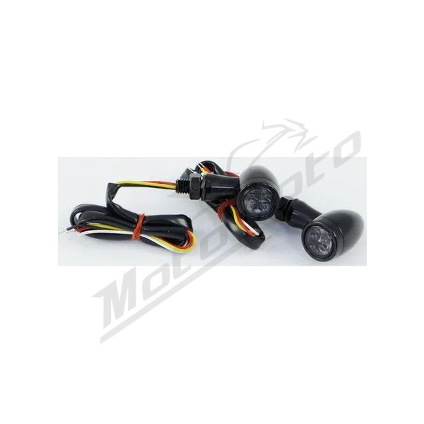PARTS UNLIMITED LED Universal Turn Signals / Taillight Black 2pcs