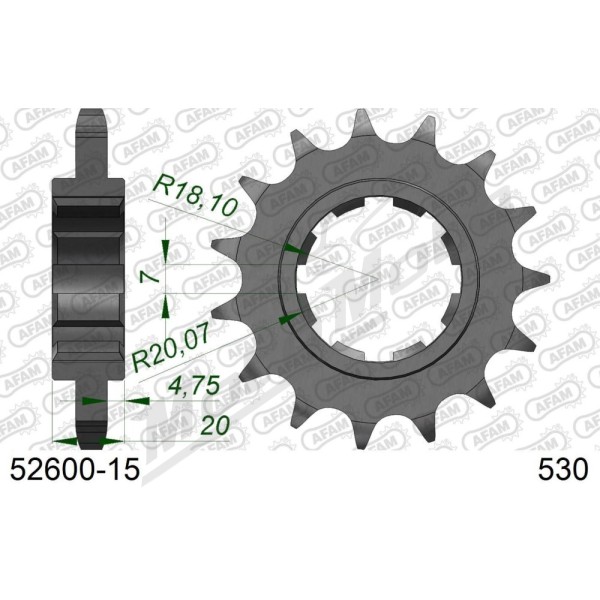 AFAM Steel Standard Front Sprocket 52600 - 530 15 teeth DUCATI DARHAM 900cc 1977-1979