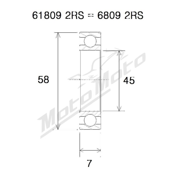BLACK BEARING B3 Bearing 45x58x7 mm 6809-2RS