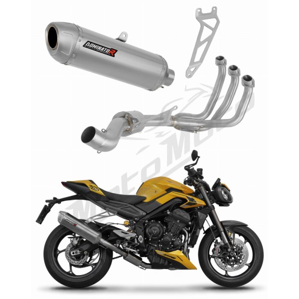 Triumph STREET TRIPLE 765 S / R / RS 2023-2024 Dominator Full Exhaust System S6 + dB killer