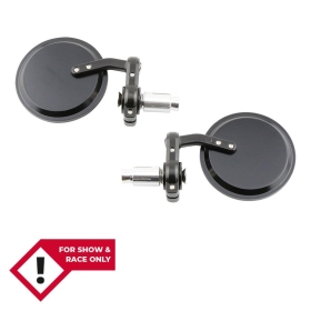 HIGHSIDER smart Bar End Mirror Black Round (Pair) Ø22.2mm