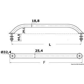 Osculati handrail 305 mm
