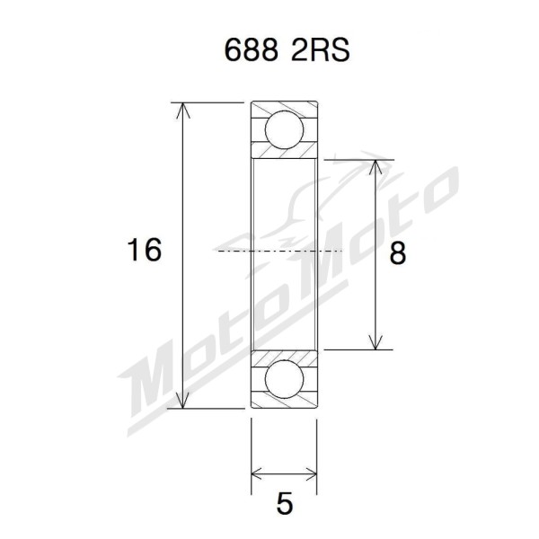 BLACK BEARING kalnų dviračio šarnyro guolis MAX 8x16x5 mm 688-2RS