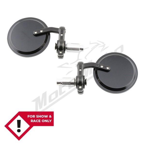 HIGHSIDER smart Bar End Mirror Black Round (Pair) Ø22.2mm