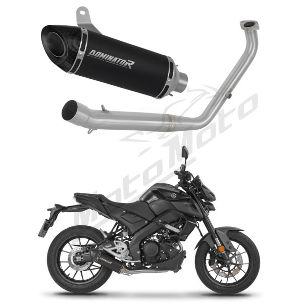 Yamaha MT 125 2021-2024 Dominator Full Exhaust System Collector Silencer HP8 BLACK + dB killer