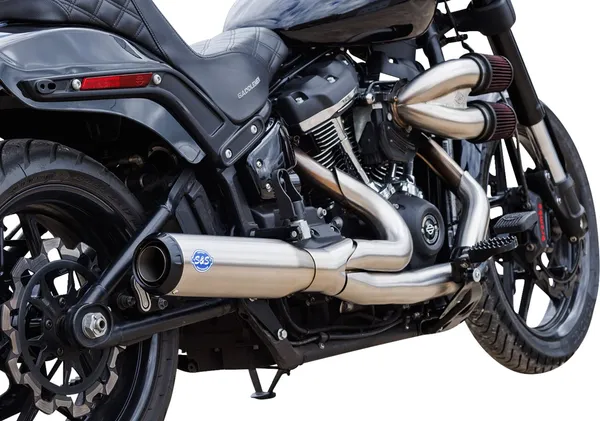 S&S CYCLE 2-into-1 Qualifier Exhaust System Harley Davidson FLDE / FLFB / FLFBS / FLHC / FLHCS 1750-1923cc 18-23