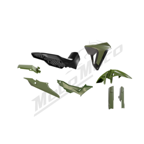 Racetech Plastic Set + seat HONDA XL 750 TRANSALP 23-25 Green/Black