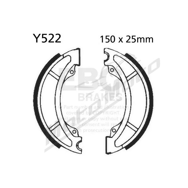 EBC Brakes Y522 Būgninių Stabdžių Trinkelės Yamaha RD / SR 125-250cc 73-96