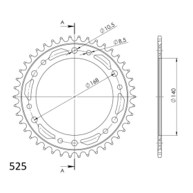 Supersprox Rear sprocket 525 42T BMW F700GS / F800GS 08-19