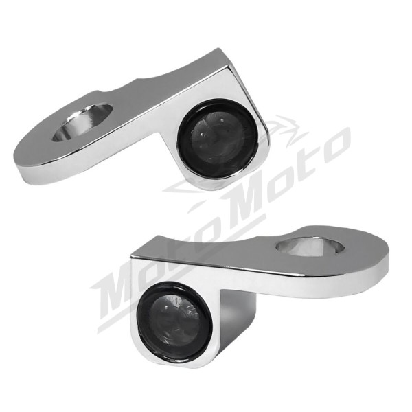 HEINZ BIKES NANO Series Handlebar Turn Signals Chrome Harley Davidson FLSS / FLSTFBS / FXDLS 1800 16-17