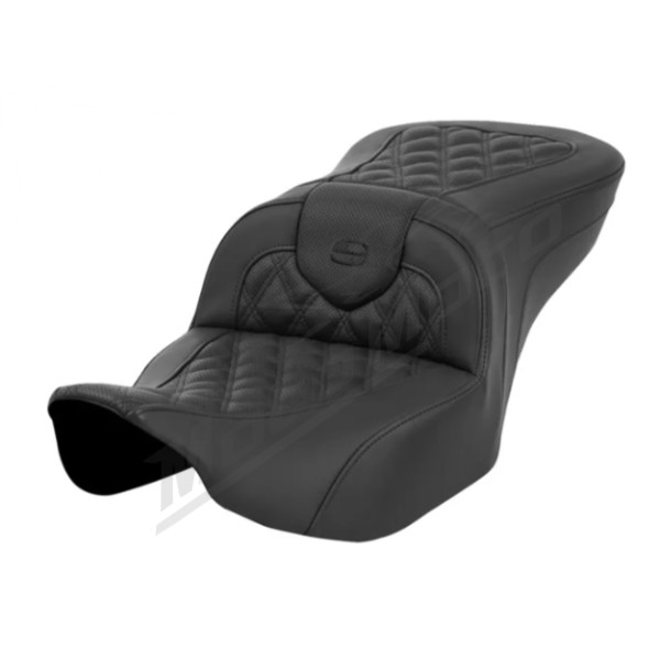 SADDLEMEN Road sofa Lattice Stitch Seat Black Harley Davidson FLHX / FLTRX / FLTRXSE / FLTRXSTSE 1923-1977 23-25