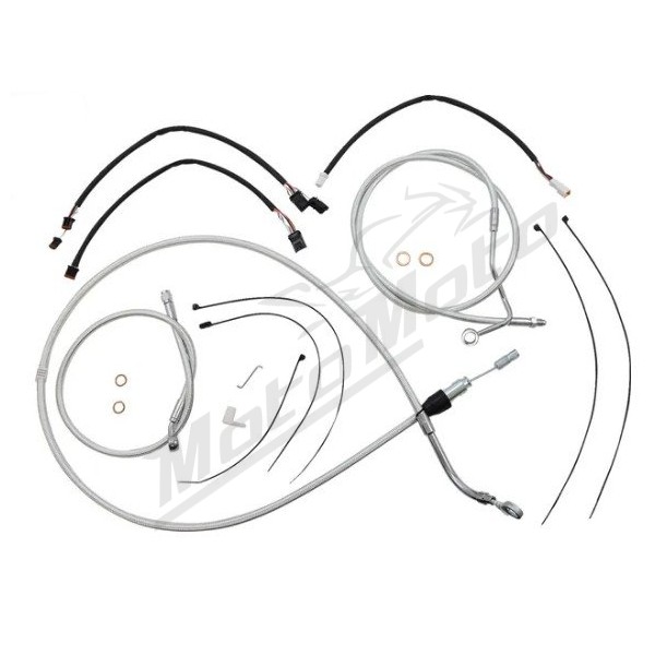 MAGNUM SHIELDING Sterling Chromite handlebars Cables / Lines Kit 38/43cm Harely Davidson FLH / FLHT / FLHTK / FLHXSE 1750/1977 21-24