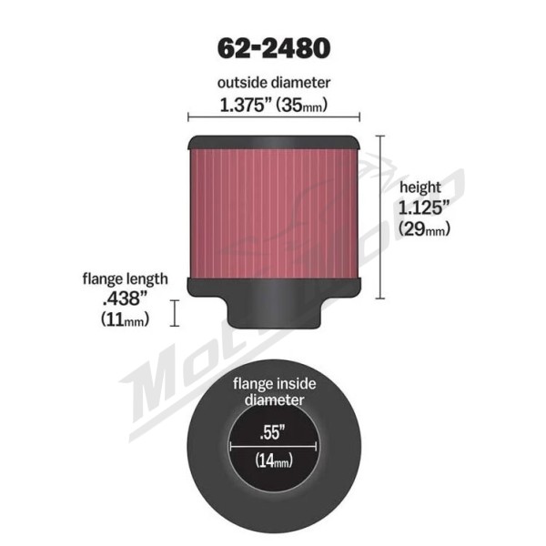 K&N Crankcase Vent Filter Ø14mm