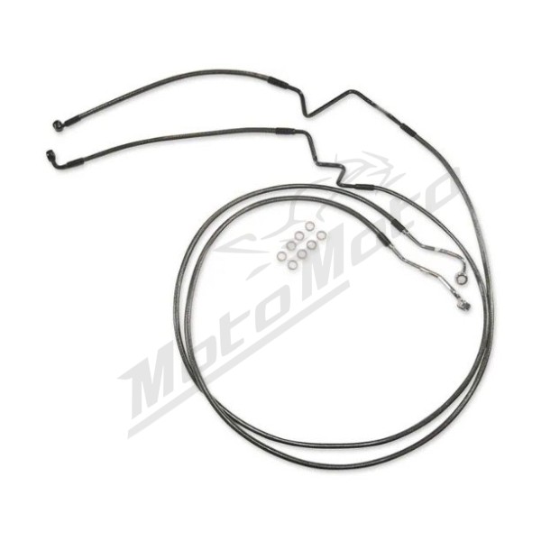 MAGNUM SHIELDING Front Lower Brake Line Kit ABS Black Harley Davidson FLH / FLHRXS / FLHX / FLTRT / FLTRXSE 1690/1977 14-24