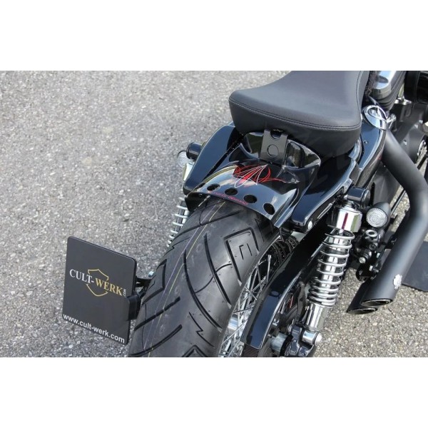 CULT WERK Galinis sparnas juodas Bobber Harley Davidson XL 883-1200cc 2004-2022