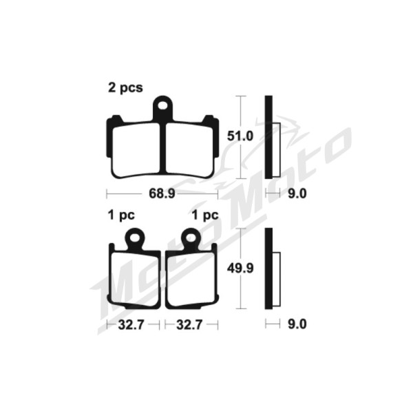 TECNIUM Street Performance Sintered Metal Brake pads MF369 Honda VFR 1200 10-15