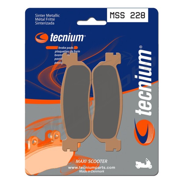TECNIUM Maxi Scooter Sintered Metal Brake pads - MSS228 Yamaha / Keeway / MBK 125/250 98-17