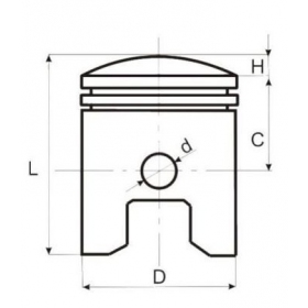 Piston GY6 125cc 4T (Height 37mm) PIN Ø15 Ø52,40