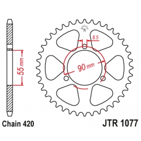 Rear sprocket JTR1077 RIEJU RS2 / NAKED 50 2004-2010