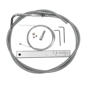 MAGNUM SHIELDING BYO Black Idle Cable Kit Stainless Steel Harley Davidson FLD / FLHRCI / FLHRI / FLSTF / FXDL / FXSTS / XL / XLH 883/1690 96-18 132cm