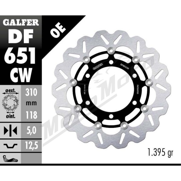 GALFER "Wave®" priekinis stabdžių diskas Triumph Speed Triple / Sprint / Trophy 900-1200cc 94-01