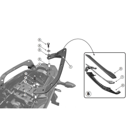 KAPPA Adapter to mount side rack Kawasaki KLE 650 10-14