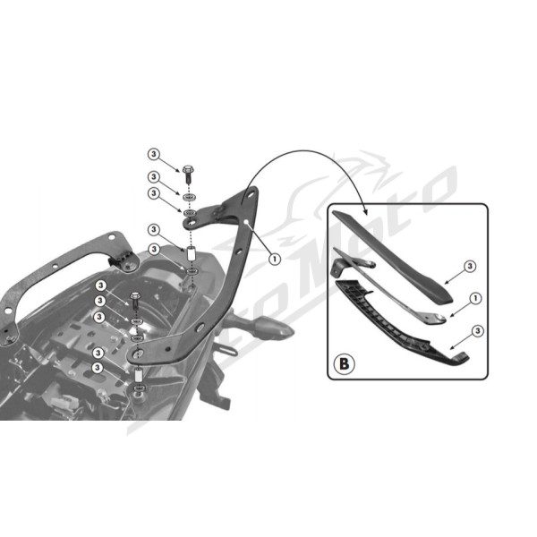 KAPPA Adapter to mount side rack Kawasaki KLE 650 10-14