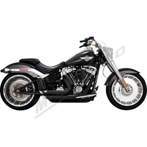VANCE & HINES Shortshots Staggered Exhaust System Black Harley Davidson FLFB / FLFBS / FXBR / FXDR 1750-1923cc 18-24