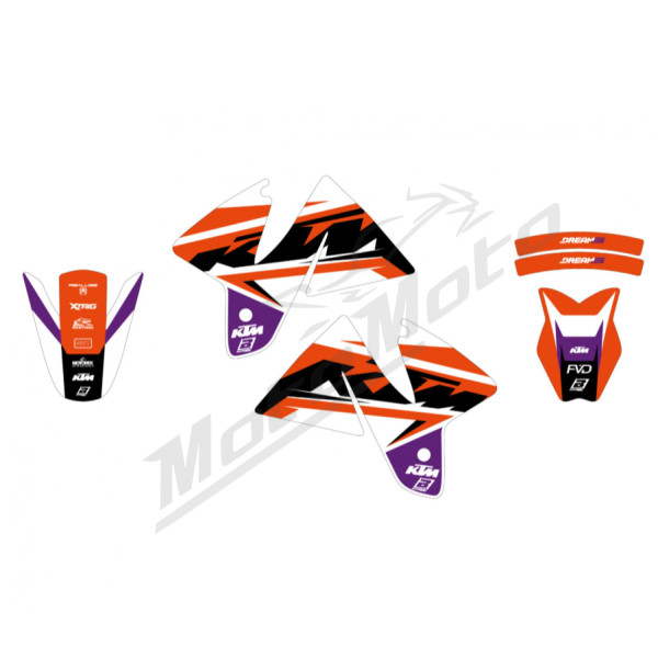 BLACKBIRD DREAM 5 STICKER SET KTM SX / SX-F / EXC / EXC-F 125-520cc 98-00