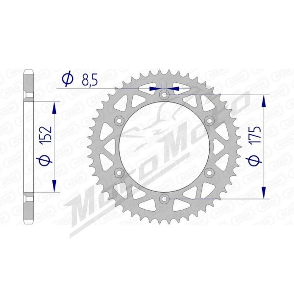 AFAM Aluminium Rear Sprocket 520 48-52 teeth
