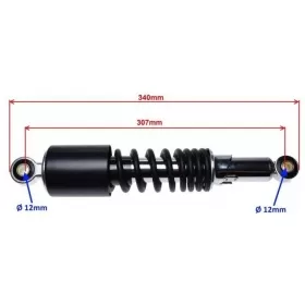 Rear adjustable shock absorbers JUNAK 902/ Universal 340mm Ø12 2pcs