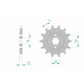 AFAM Steel Standard Front Sprocket 22305 - 520 14 teeth SUZUKI TS 200 R 1991-1993