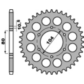 PBR Standard C45 Steel Rear Sprocket 500M - 630 40T