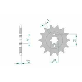 AFAM Steel Standard Front Sprocket 22305 - 520 14 teeth SUZUKI TS 200 R 1991-1993