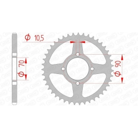 AFAM Steel Standard Rear Sprocket 520 43 teeth KAWASAKI KSF / KEF / KFX 250-300cc 95-04