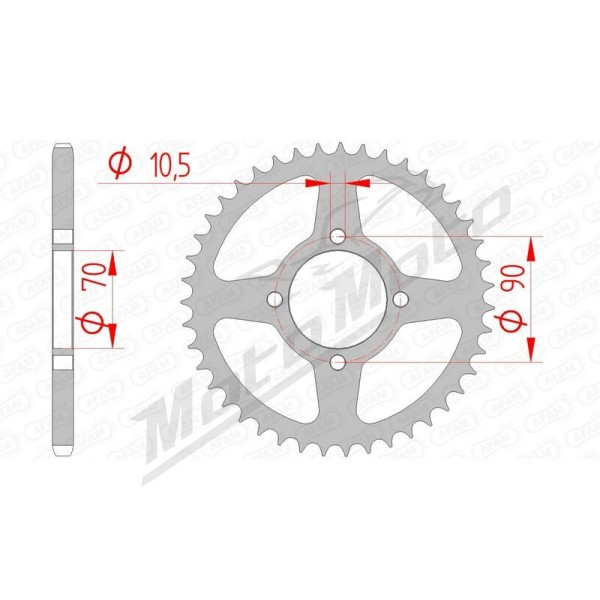 AFAM Steel Standard Rear Sprocket 520 43 teeth KAWASAKI KSF / KEF / KFX 250-300cc 95-04